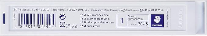 Staedtler Mars Lumochrom 204 - Case of 12 Drawing Leads 2 mm Assorted