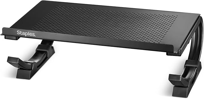 STAPLES Adjustable Steel Laptop Stand – Ergonomic Curved Desktop Riser for Laptops & Notebooks