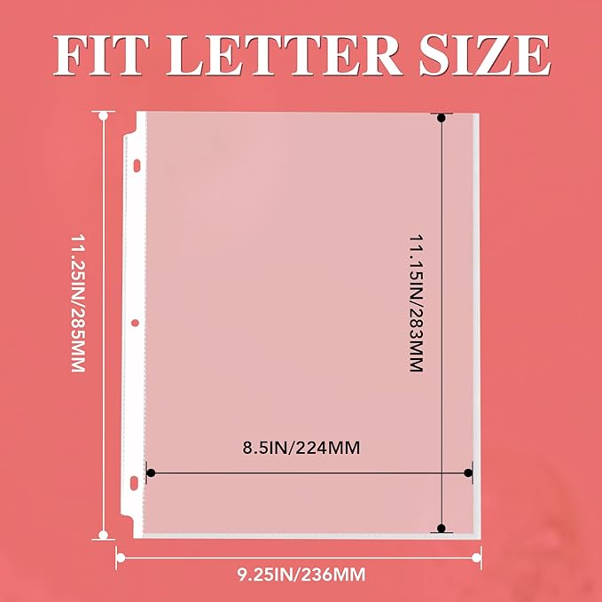 900 Pack Sheet Protectors 8.5 x 11 inch Clear Page Protectors for 3 Ring Binder, Plastic Sleeves for Papers, Document