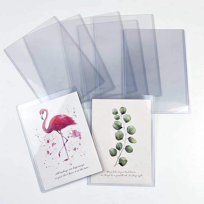 Rainmae 30 Pack 4" x 6" Rigid Print Protectors, Clear Waterproof Hard Page Sheet Protectors, B6 Paper Sleeves Photo Plastic Sleeves Hard Plastic Document Holder Birth Certificate Protector