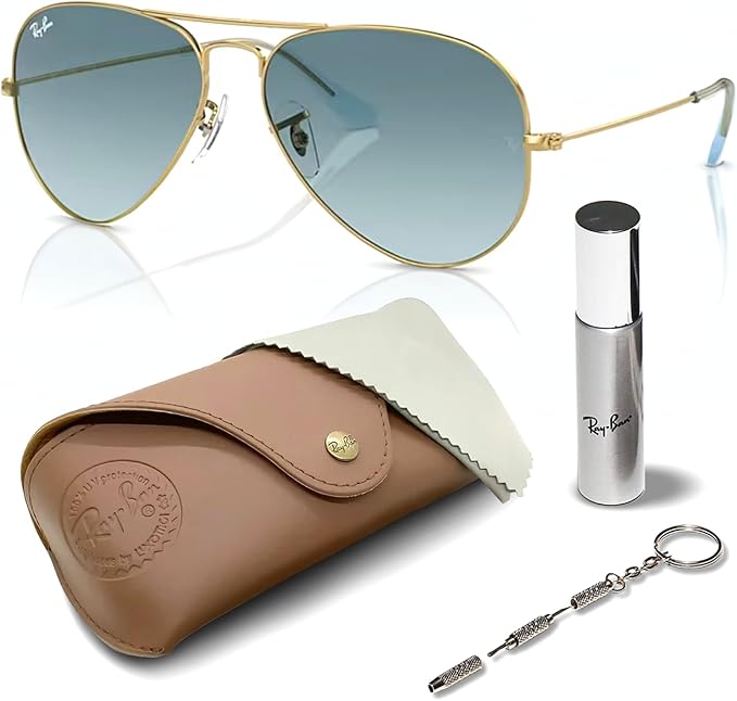 Ray-Ban RB3025 AVIATOR GRADIENT Pilot Shaped Sunglasses for Men & Women with Official RAYBAN Eyewear Kit