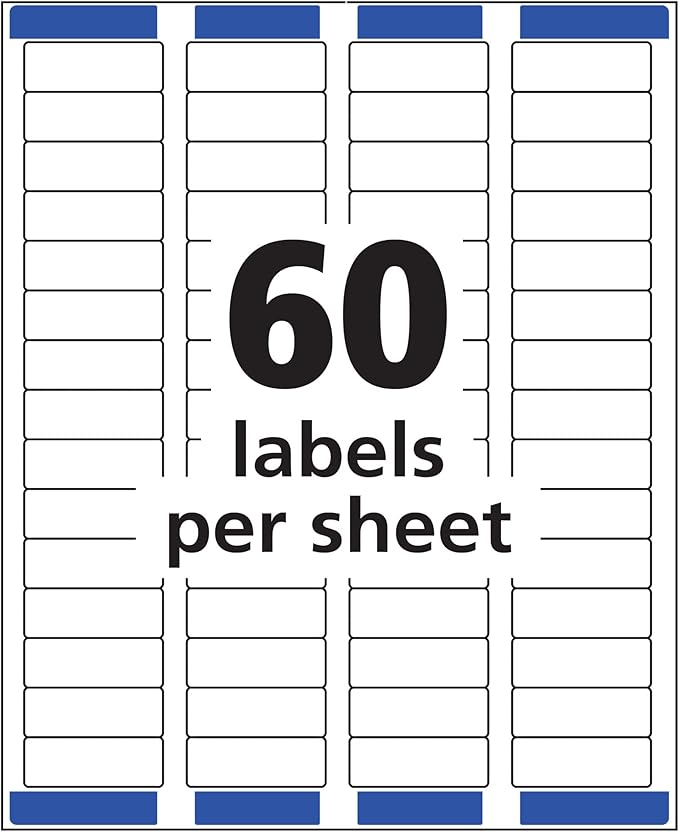 Avery Return Address Labels, Inkjet Printers, 1,500 Labels, 2/3 x 1-3/4, Permanent Adhesive, 5 Packs (8195)