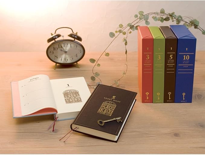 DESIGNPHIL Midori 12397006 Diary, 10 Years Consecutive Door, Navy Blue