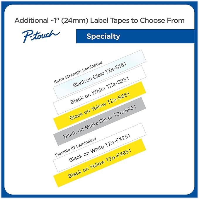 Brother TZe-2512PK ~1" (9mm) Black on White Laminated Label Tapes