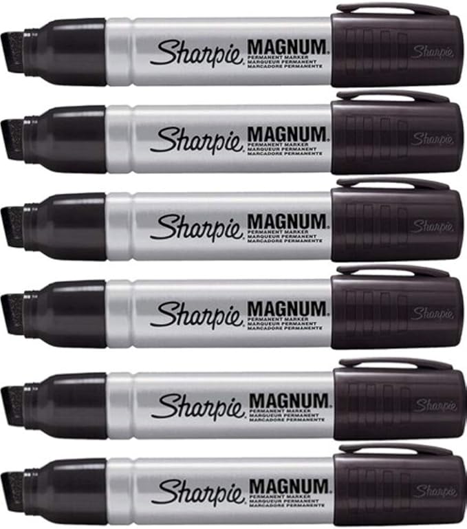 Sharpie Magnum Permanent Marker, Black, 6 PACK