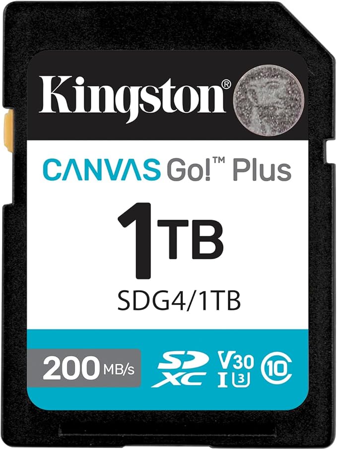 Kingston Canvas Go Plus 1TB SD Card | Up to 200MB/s | Class 10, UHS-I, U3, V30 | SDG4/1TB