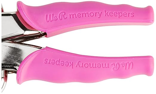 We R Memory Keepers- Crop-A-Dile Eyelet Setter Punch Kit, Pink, Includes 100 Eyelets, Comfort Handle, for 1/8 or 3/16 Inch Holes, Metal, Craft Paper, Leather, Fabric and More