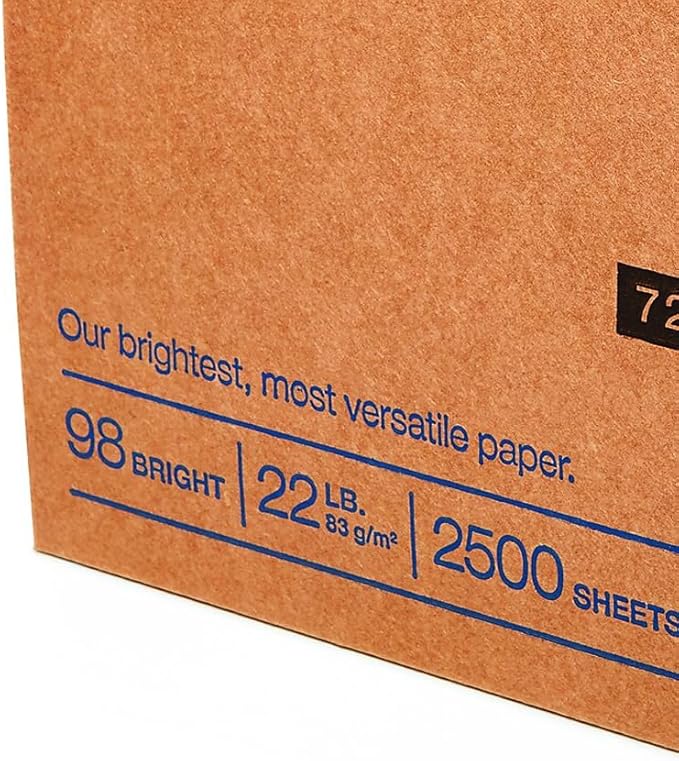 Staples 8.5 x 11-Inch Multipurpose Paper, 22 lbs., 98 Brightness, 2500/Carton, For Office, School & Home