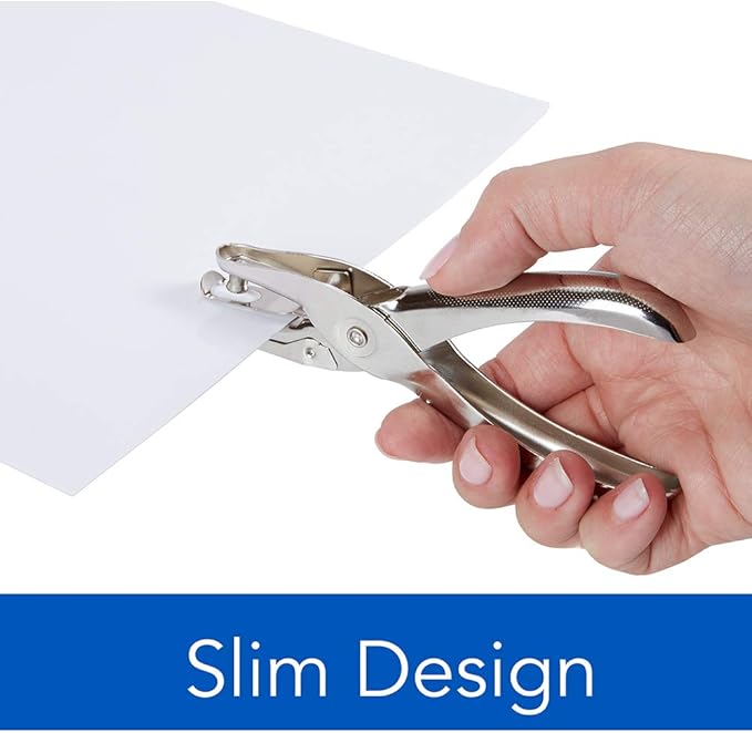 Swingline 1 Hole Punch, 5 Sheet Capacity Hole Puncher, Single Hole Paper Punch, Chrome (74005)