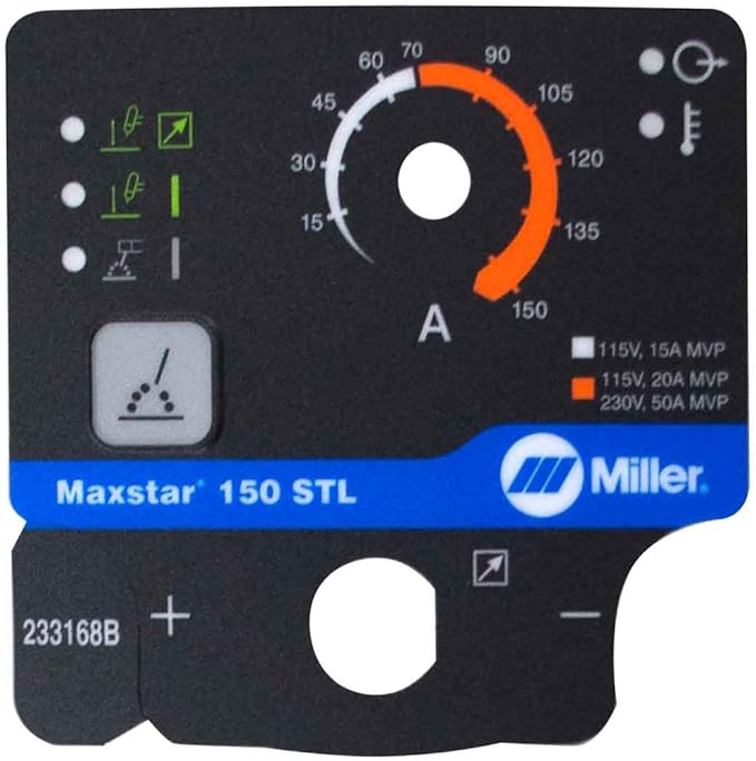 Miller 233168 Label, Nameplate Maxstar 150 STL (Front) MVP