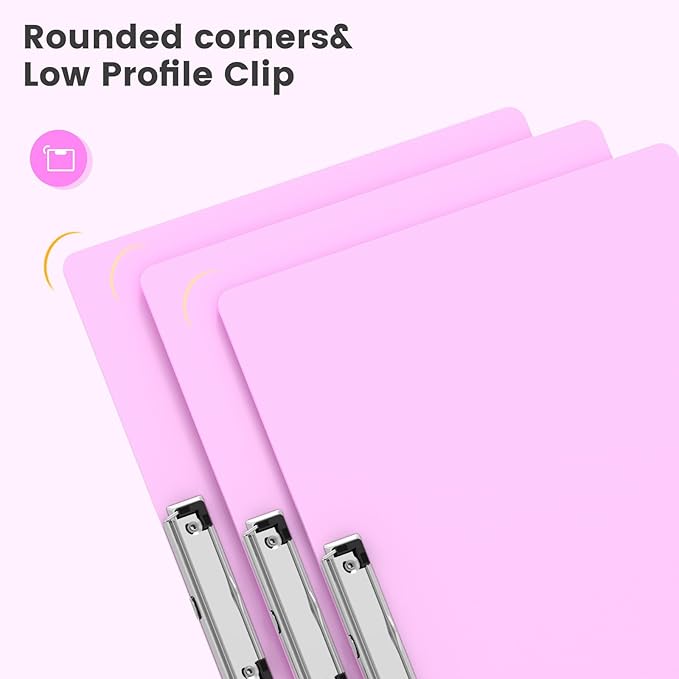 Extra Large 11x17 Clipboards, Plastic Pink Drawing Boards, Horizontal Clip Board, Landscape Layout. Suitable for Watercolor, Sketching, Painting. Art & Drafting Supply(Pack of 6)