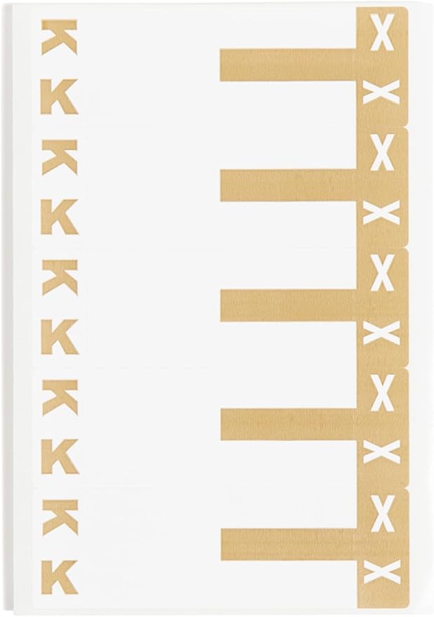 Smead AlphaZ NCC Color-Coded Label, K&X, Label Sheet, Light Brown, 100 Labels per Pack (67162)