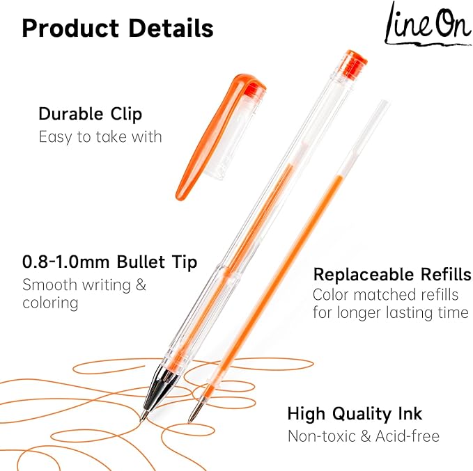 100 Pack Gel Pens Set, 50 Colors Gel Pens with 50 Refills Gel Pen Set for Adult Coloring Books Drawing Doodling Art Markers