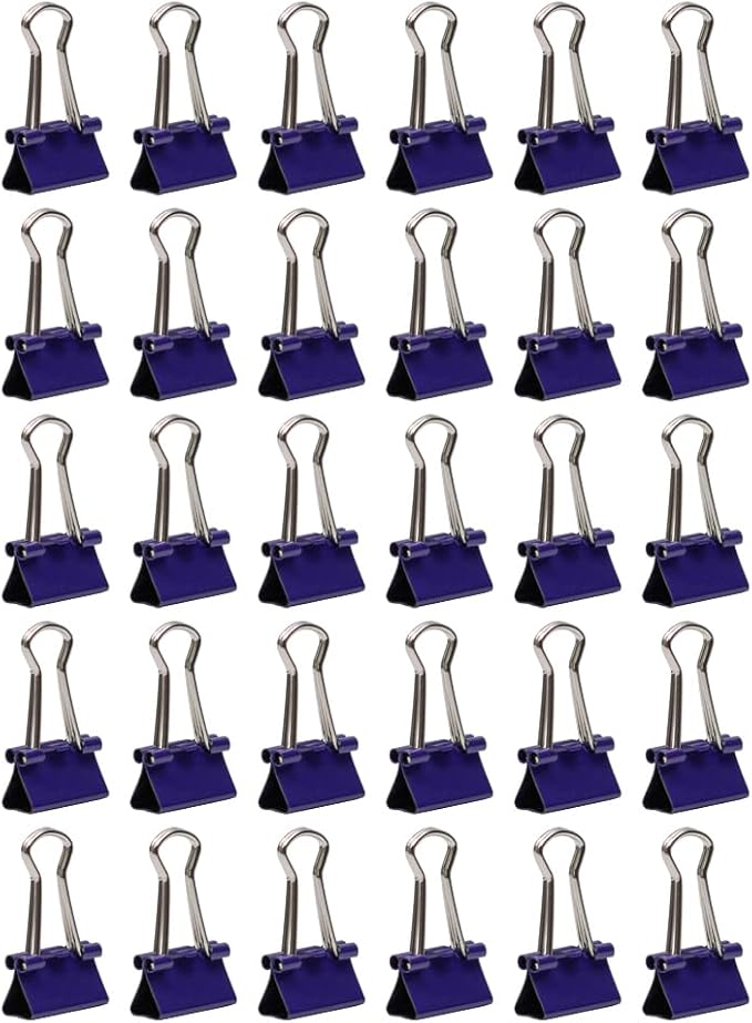 JAM PAPER Colorful Binder Clips - Extra Small - 3/5 Inch (15 mm) - Purple Binderclips - 30/Pack