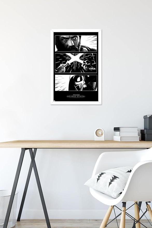 Trends International Star Wars: Obi-Wan Kenobi - Panels Wall Poster, 14.725" x 22.375", White Framed Version