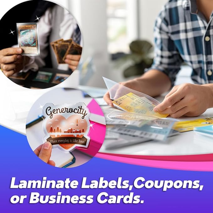 Self Adhesive Laminating Sheets 12.3x17.1 inch, 10 Pack, 4mil Thickness, No-Machine Needed, QuickPeel, Instashield, Stick&GO (10 Sheets, Menu Size 4mil)