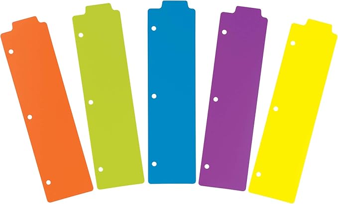 Avery Snap-in Bookmark Plastic Dividers for 3 Ring Binders, 5-Tab Set, Multicolor with White Labels, 1 Set (24908)