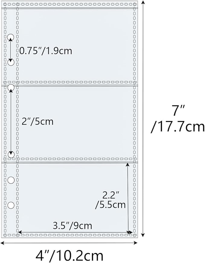 NatSumeBacis 20 A6 Binder Pockets Zipless Double-Side 3 Envelopes 2.2" x 3.5" Card Protectors for Photos Bills Organizer (A6 3 Double-Sided Pockets)