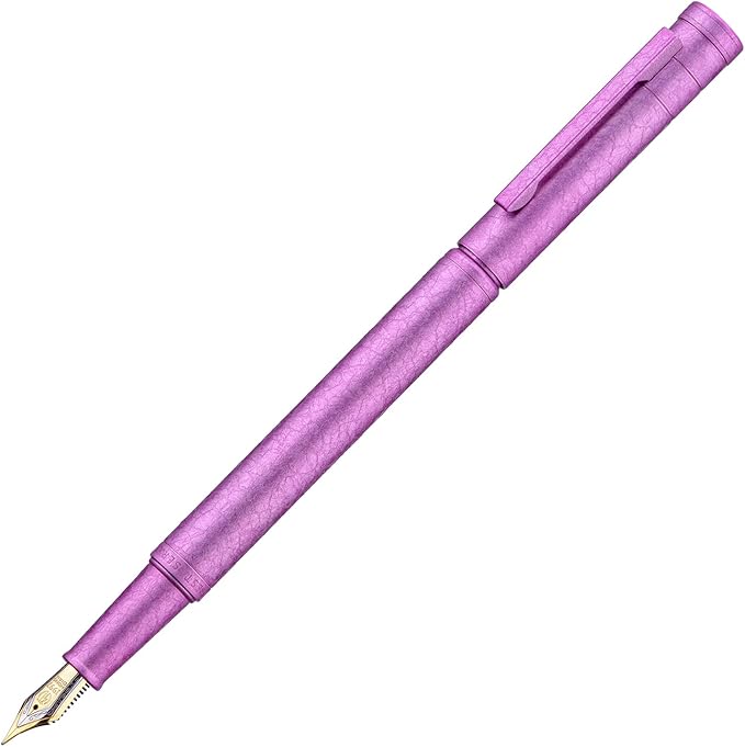 Hongdian 1851 Forest Fountain Pen Pink Ice Flowers, Fine Nib Classic Design with Converter and Metal Pen Case