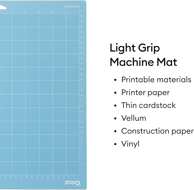 Cricut LightGrip Cutting Mat Pack (6 count, 12in x 12in) - for Explore & Maker Machines - ideal for standard paper, light cardstock & more