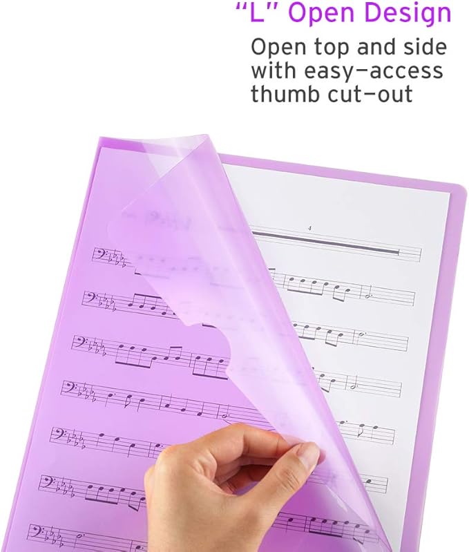 Sooez 25 Pack Clear Document Folder Project Pockets, Clear Plastic Folders Letter Size Plastic Document Folders Paper Poly Jacket Sleeves Folders Copy, 5 Assorted Colors