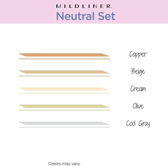 Zebra Pen Mildliner Dual-Tip Highlighter Set, Broad and Fine Tips, No Bleed, Ideal for Bible Highlighting, Journaling, School and Office Supplies, Assorted Neutral Vintage Ink Colors, 5-Pack (78605)