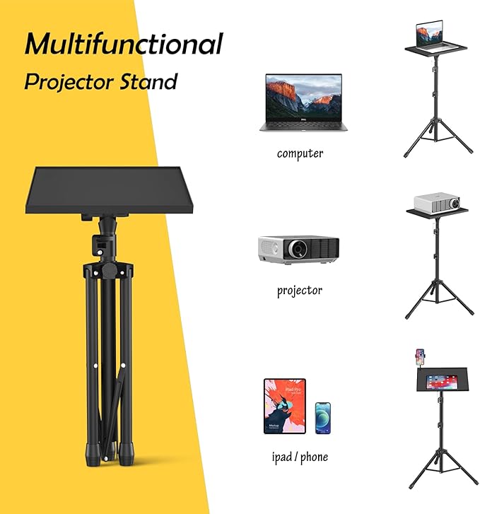Projector Stand Tripod - Laptop Tripod Projector Stand Adjustable Height 22 to 47 Inch, Projector Tripod Stand, Tripod for Porjector, Projector Stand for Outdoor Movies