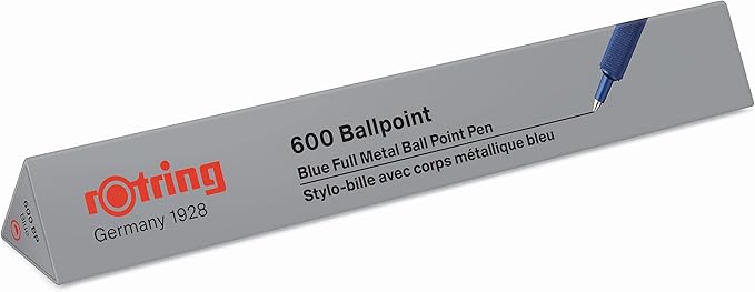 rOtring 600 Ballpoint Pen Medium Point Black Ink Blue Barrel Refillable