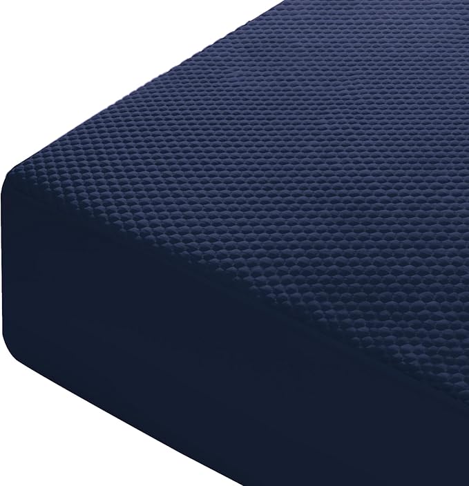 OhGeni 100% Waterproof Mattress Protector, Twin XL-Navy Blue Size Mattress Pad, Fits 6"-20" Mattresses with Deep Pocket, Cooling, Breathable Fitted Sheets, Soft Bed Cover, Noiseless, Machine Washable