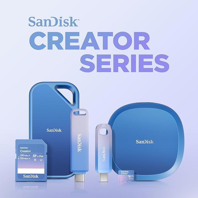 SanDisk 256GB Creator SD UHS-II Card, Read speeds up to 280MB/s, for DSLR and Mirrorless Cameras, 4K UHD, 6K Video, V60, 1 Month of Adobe Creative Cloud Included - SDSDXEP-256G-GNCIS