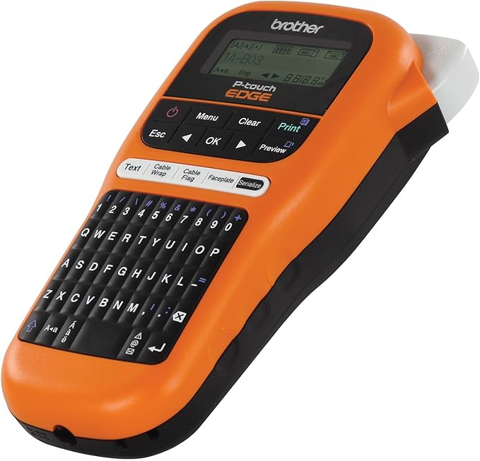 Brother PT-E110BP Contractor Kit: P-Touch Handheld Industrial Label Printer Plus 3 Tapes (up to 12mm Labels)