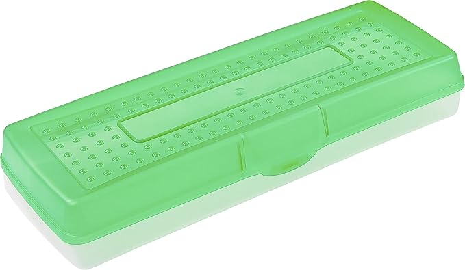 Storex Stretch Pencil Box, 5.6 x 13.4 x 2.52 Inches, Assorted Colors, Color Assortment Will Vary, Case of 12 (61620A12C)