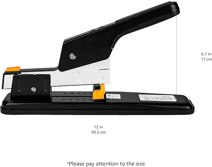 Amazon Basics Heavy Duty Stapler, 90 Sheets High Capacity, Large Office Stapler with 1000 Staples, Black