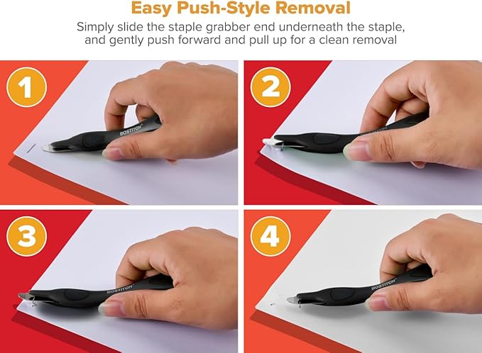 Bostitch Office Professional Push Style Easy Staple Remover, Black, 3-Pack (30000-BLK-3PK)