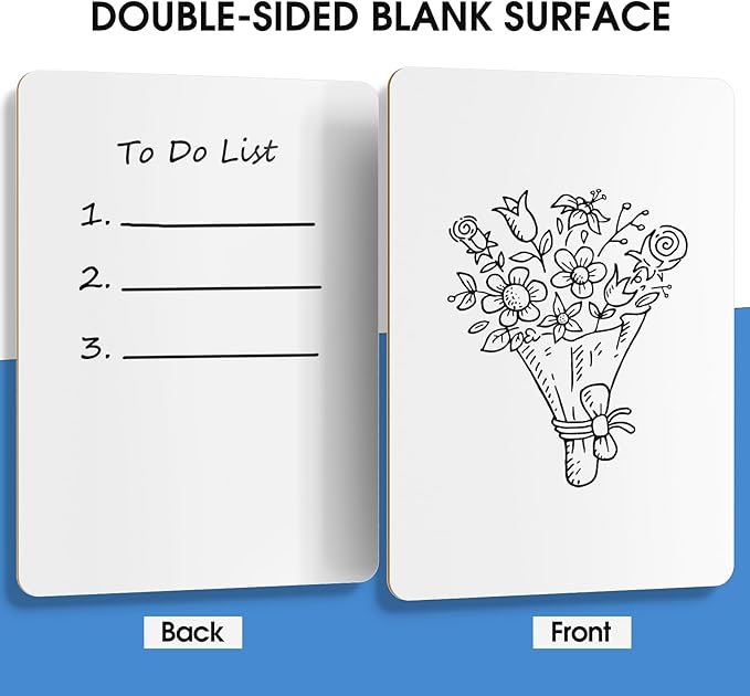 MaxGear Small White Board 24 Pack Dry Erase Boards, 9''x 12'' Mini Whiteboard Double Sided Portable Whiteboards for Students and Teachers School Supplies Lapboards Including 24 Markers and 24 Erasers