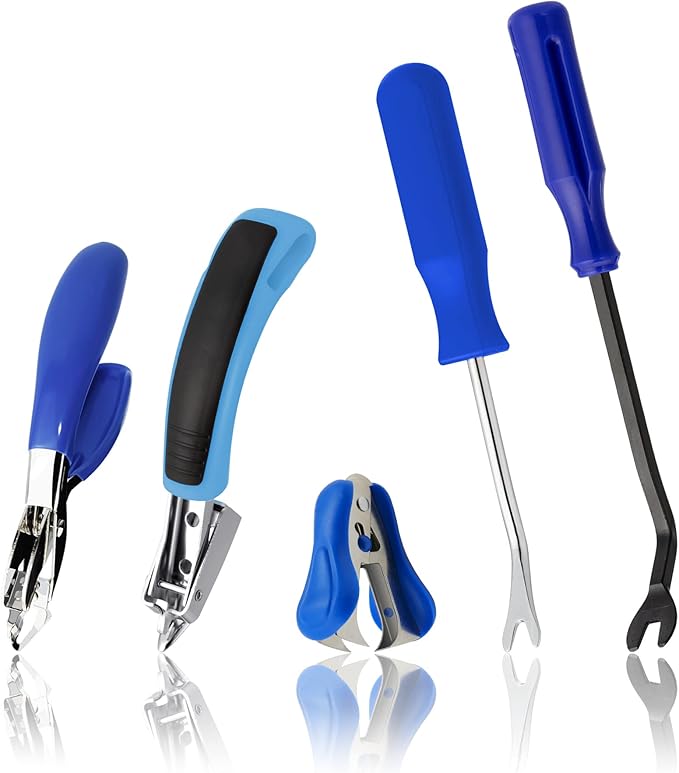 5 Pieces Staple Remover Tools Set for Office,Upholstery and Construction, Professional Tack and Nail Puller Kit for Efficiently and Easily Remove All Kinds of Staples,Tacks and Nails