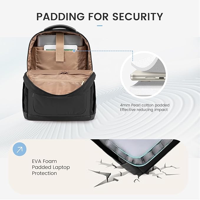 LOVEVOOK Laptop Backpack for Women with Giant Tumbler Holder Pocket,15.6 Inch Puffer Travel College Work Backpack Purse for Teacher Nurse,Waterproof Laptop Bag Computer Back Pack Casual Daypack,Khaki