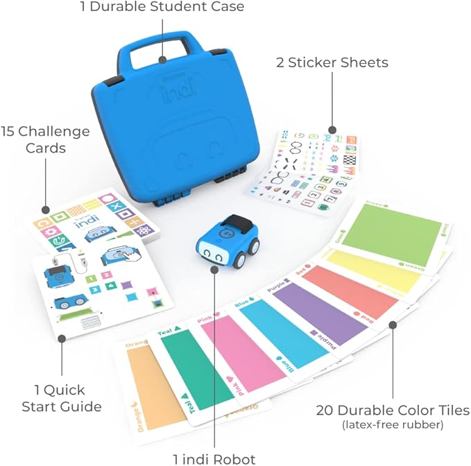 Sphero Indi Student Kit - Screenless Coding Robot for Kids 4+ - Introduce Coding, Computer Science, and AI Literacy Concepts - Solve Puzzles - Create Mazes - Educational STEM Toy