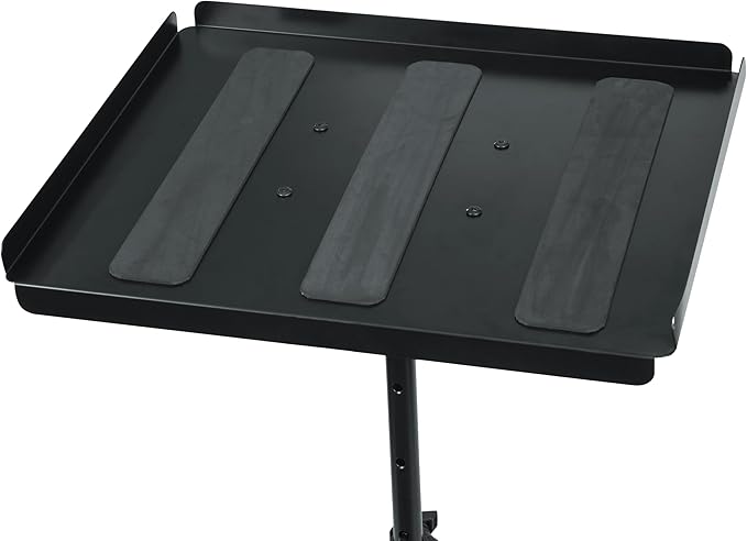 Gator Frameworks Adjustable Multi-Media Gear Stand Featuring 100x100 Vesa Mounting Brackets | Ideal for Laptops, Small Production Samplers, and More, Min/Max Height - 28"/44.5" (GFW-UTL-MEDIATRAY1)