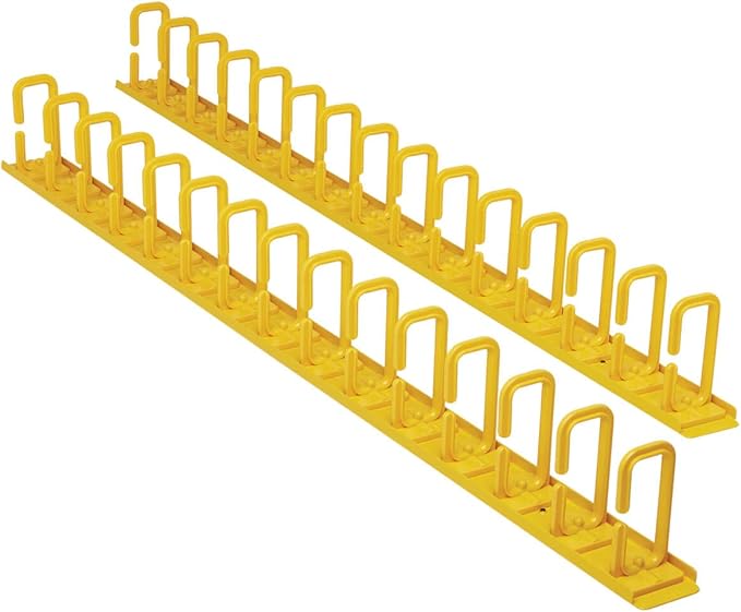 Tripp Lite Horizontal Server Rack Cable Manager, Flexible Rings, High-Visibility Yellow Steel, 1U Rack-Mount, Standard 19-Inch, 2-Year Warranty (SRCABLERING1UFC)