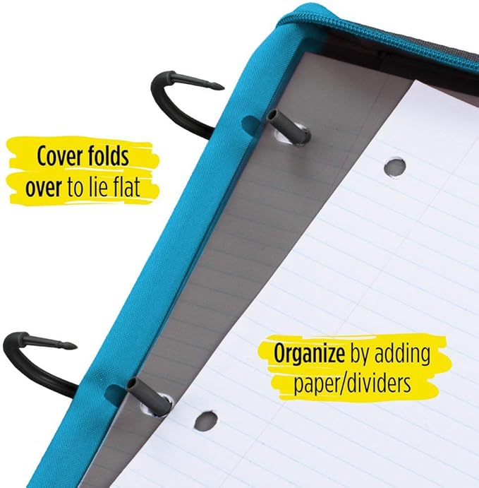Five Star Flex Hybrid NoteBinder, 1 Inch Ring Binder, Notebook and Binder All-in-One, Teal (73420)