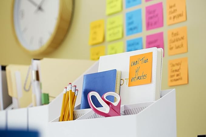 Post-it Super Sticky Notes, 3x3 in, 15 Pads, 2X The Sticking Power, Supernova Neons and Energy Boost Collections, Recyclable(654-15SSMULTI2)