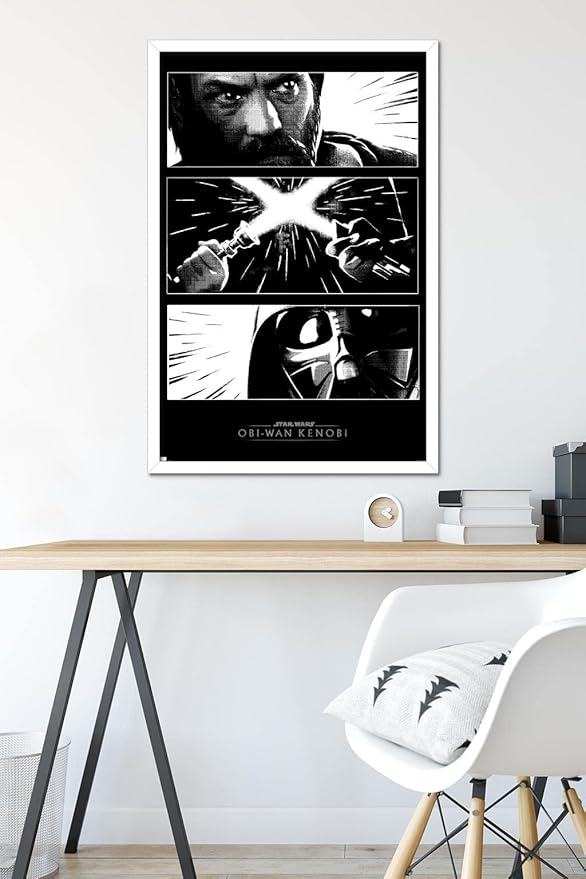 Trends International Star Wars: Obi-Wan Kenobi - Panels Wall Poster, 22.375" x 34", White Framed Version