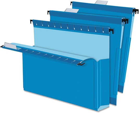 Oxford Pendaflex 59202 SureHook Reinforced Hanging Box Files, 2" Exp with Sides, Letter, Blue (Box of 25)