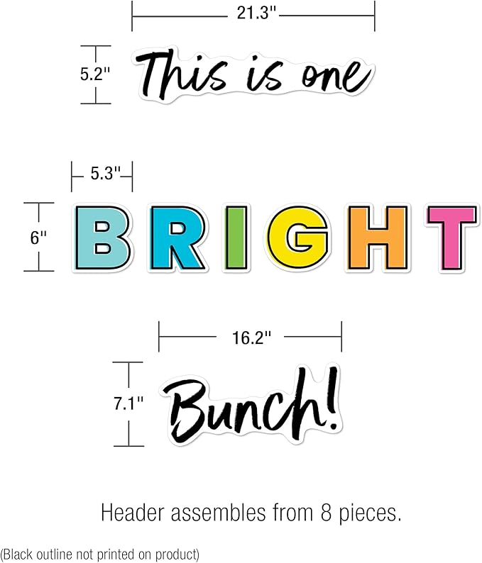 Carson Dellosa Kind Vibes Bulletin Board Set—This is One Bright Bunch Motivational Header with Sunglasses and Sun Cutouts, Bulletin Board Decor (39 pc)