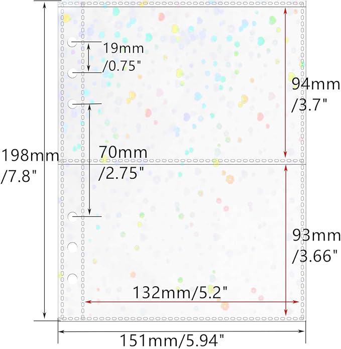 A5 Photocard Sleeves 20pcs Sheet Protectors 5.2'' x 3.7'' 2 Pocket Picture Card Insets Flower Flashing Clear PP Photo Album Refill Pages for 6 Ring Binder (Flower Flashing, A5-2Pocket)
