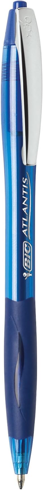 BIC Ball Pen, Medium Point 1.0 mm, Blue | Retractable | Atlantis Original | 2-Count