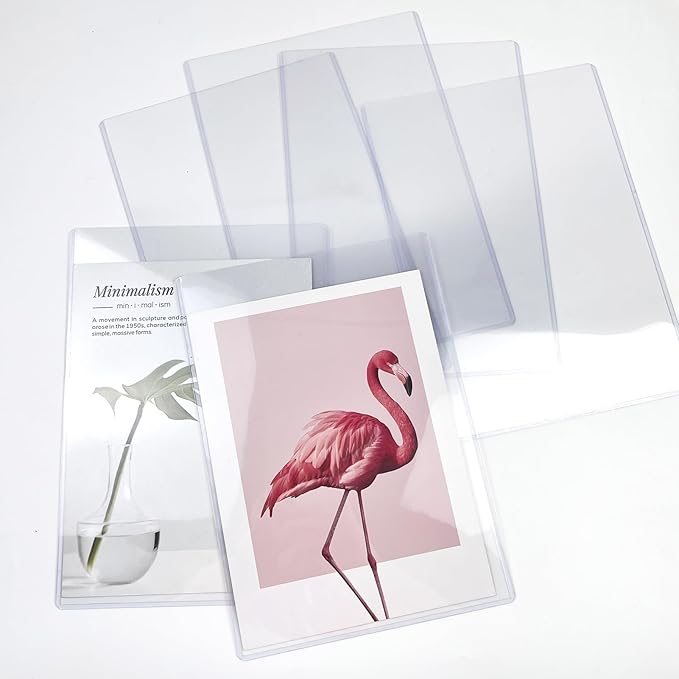 Rainmae 6 Pack 8.5" x 14" Rigid Print Protectors, Clear Waterproof Hard Plastic Page Sheet Protectors, Paper Sleeves Photo Plastic Sleeves Document Holder Birth Certificate Protector