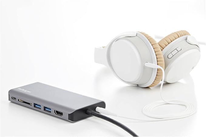 StarTech.com USB C Multiport Adapter - USB-C Mini Travel Dock w/ 4K HDMI or 1080p VGA - 3x USB 3.0 Hub, SD, GbE, Audio, 100W PD Pass-Through - Portable Docking Station for Laptop/Tablet (DKT30CHVAUSP)