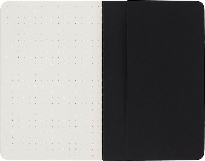 Moleskine Cahier Journal, Soft Cover, Pocket (3.5" x 5.5") Dotted, Black, 64 Pages (Set of 3)